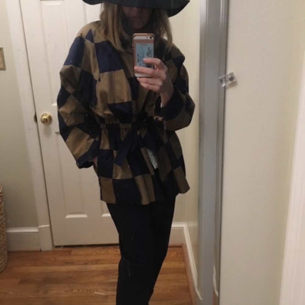 YSL Vintage Harlequin Print Trench, reversible - Picture 2 of 2